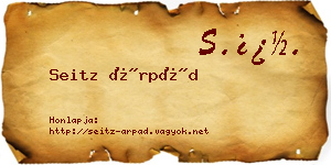 Seitz Árpád névjegykártya